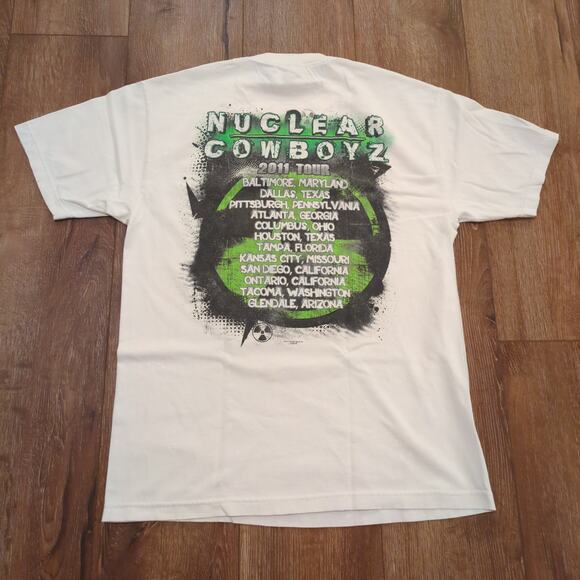 Nuclear Cowboyz 2011 Tour Adult XL Shirt BMX Bike Motorcross Redbull Faded Green - Picture 6 of 7